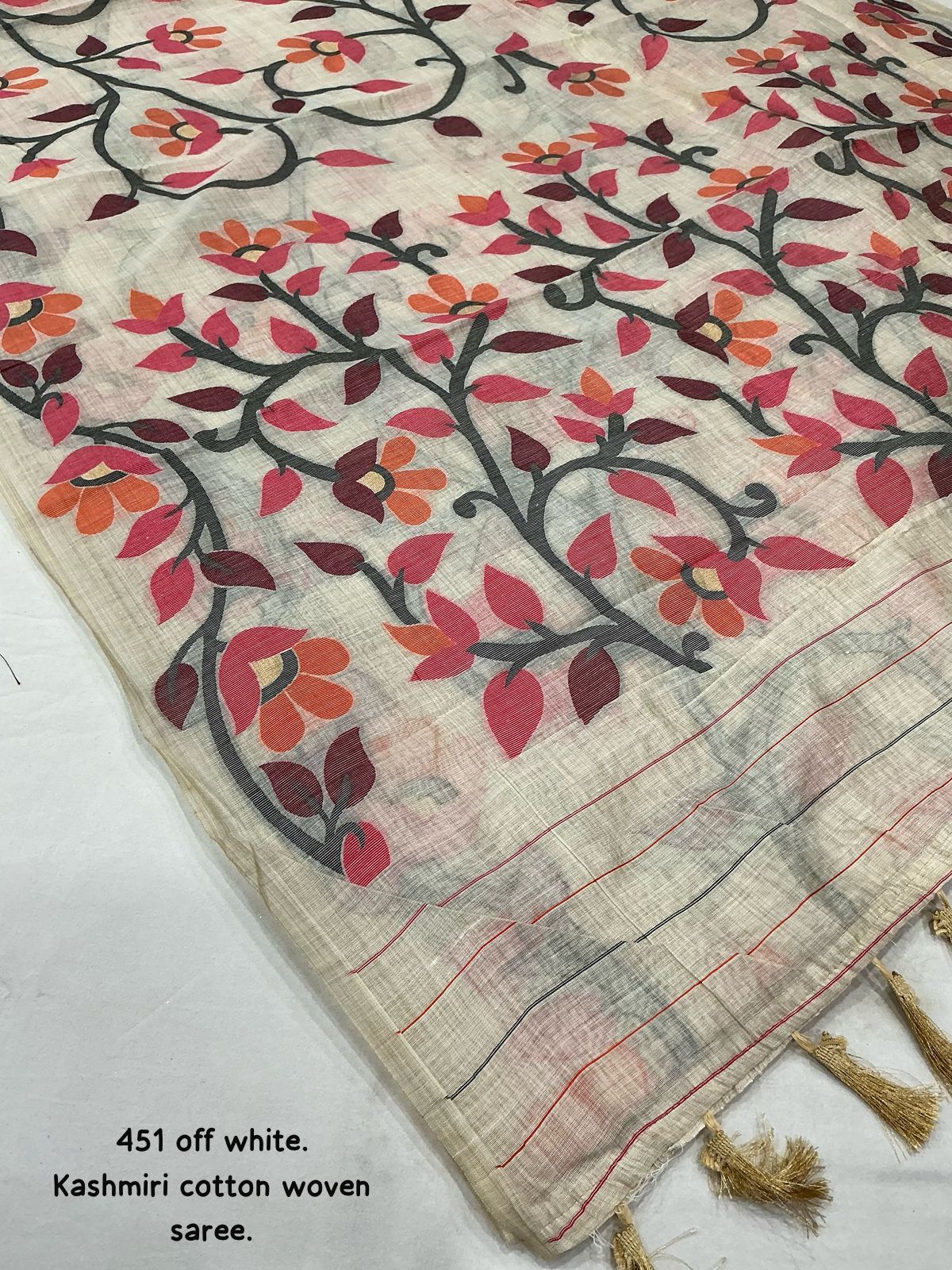 New cotton silk saree Ak- 451 kashmiri cotton.