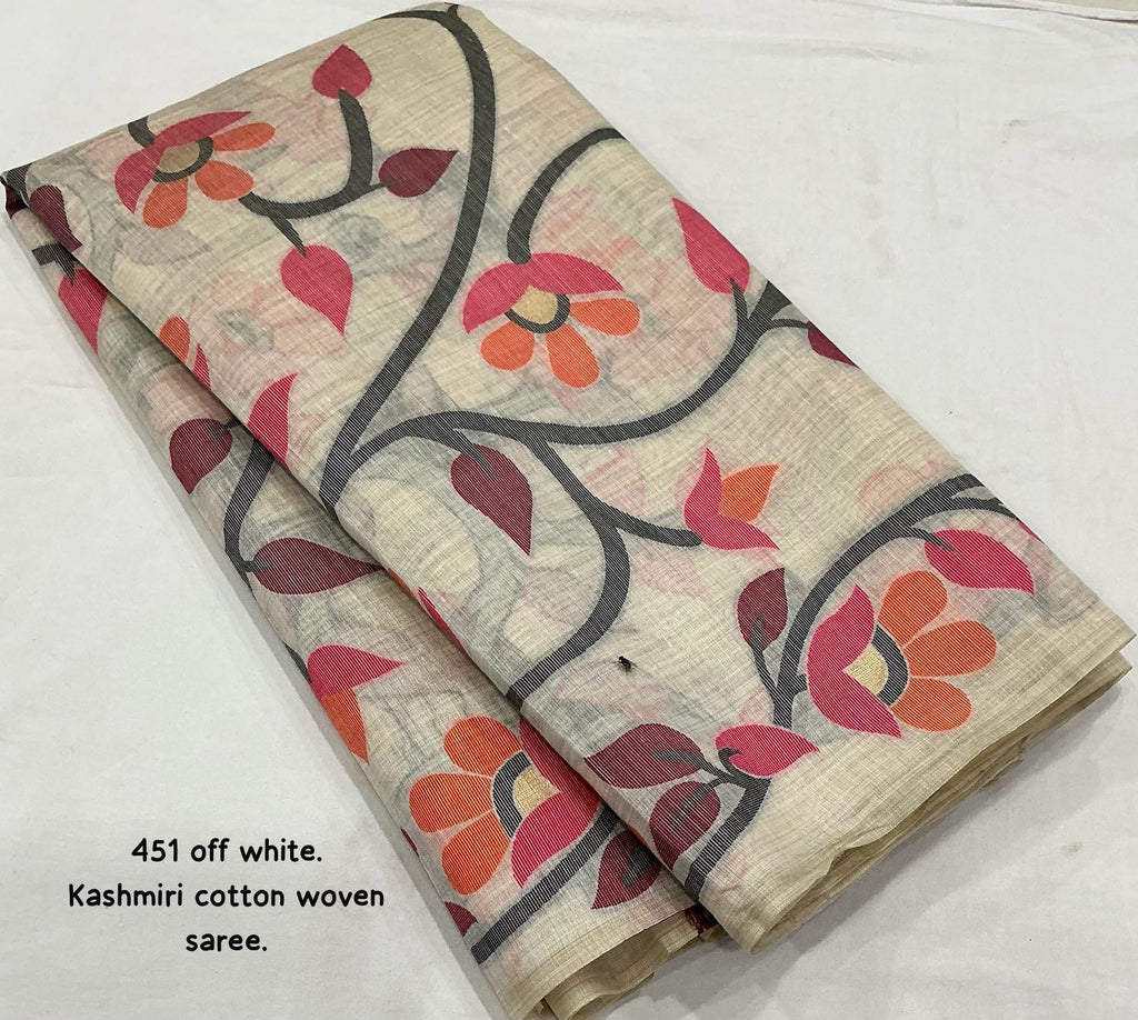 New cotton silk saree Ak- 451 kashmiri cotton.