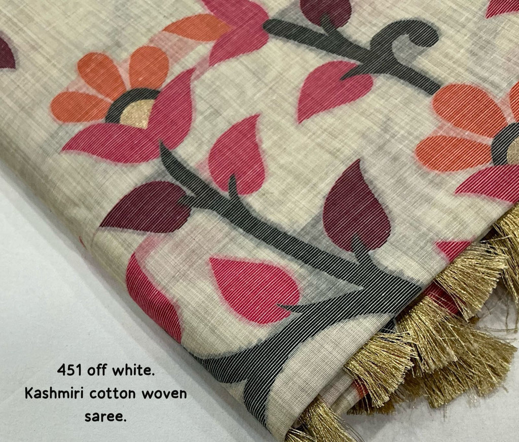 New cotton silk saree Ak- 451 kashmiri cotton.