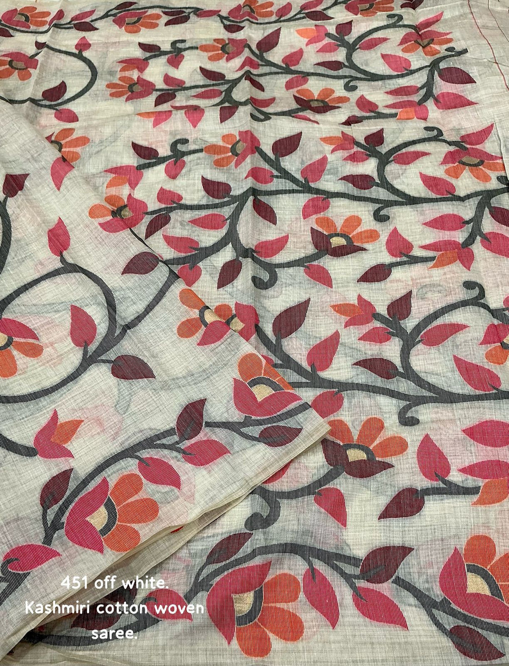 New cotton silk saree Ak- 451 kashmiri cotton.