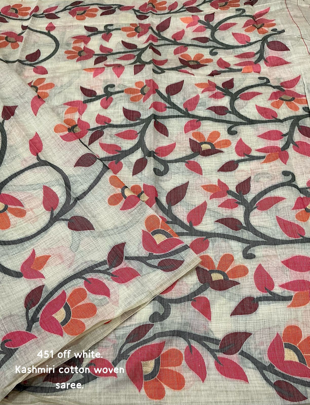 New cotton silk saree Ak- 451 kashmiri cotton.