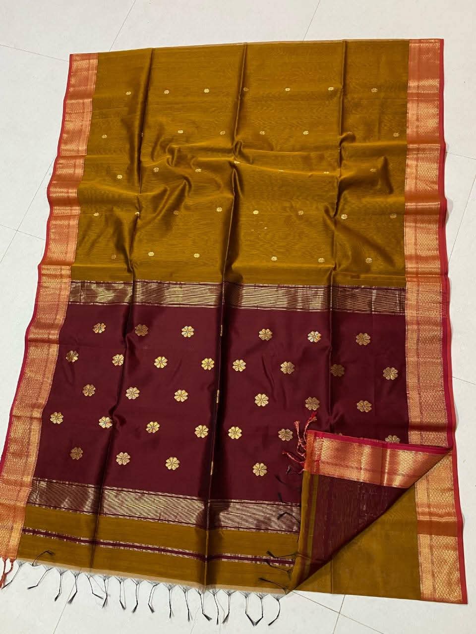 Pure silk linen fancy sarees