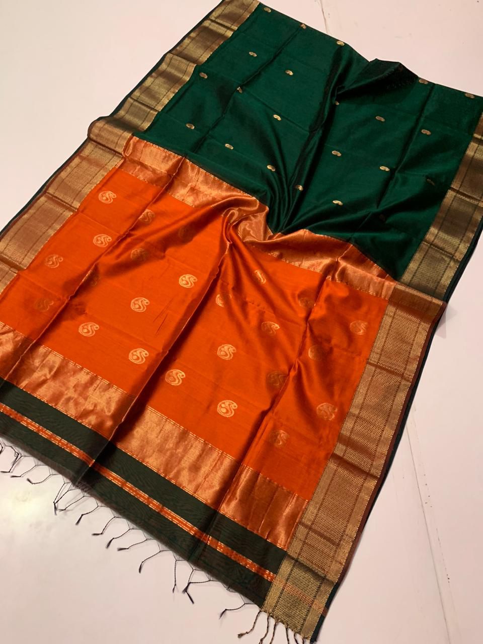 Pure silk linen fancy sarees