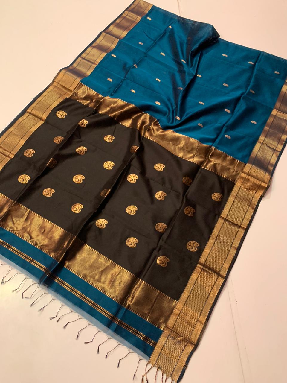 Pure silk linen fancy sarees