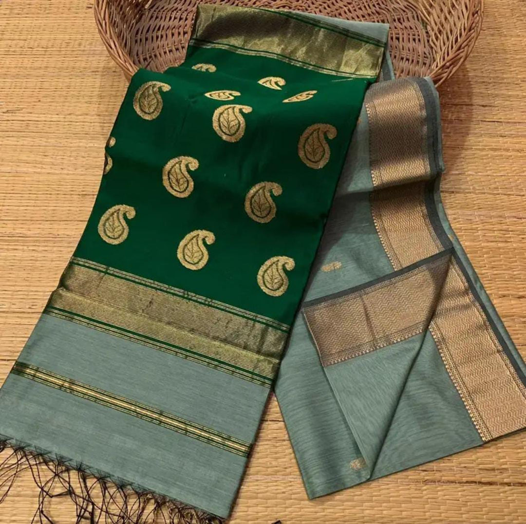 Pure silk linen fancy sarees