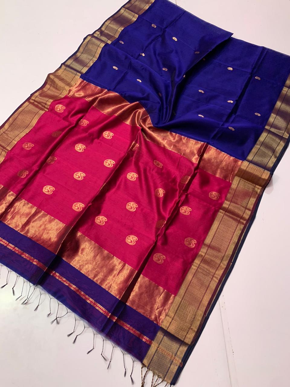 Pure silk linen fancy sarees