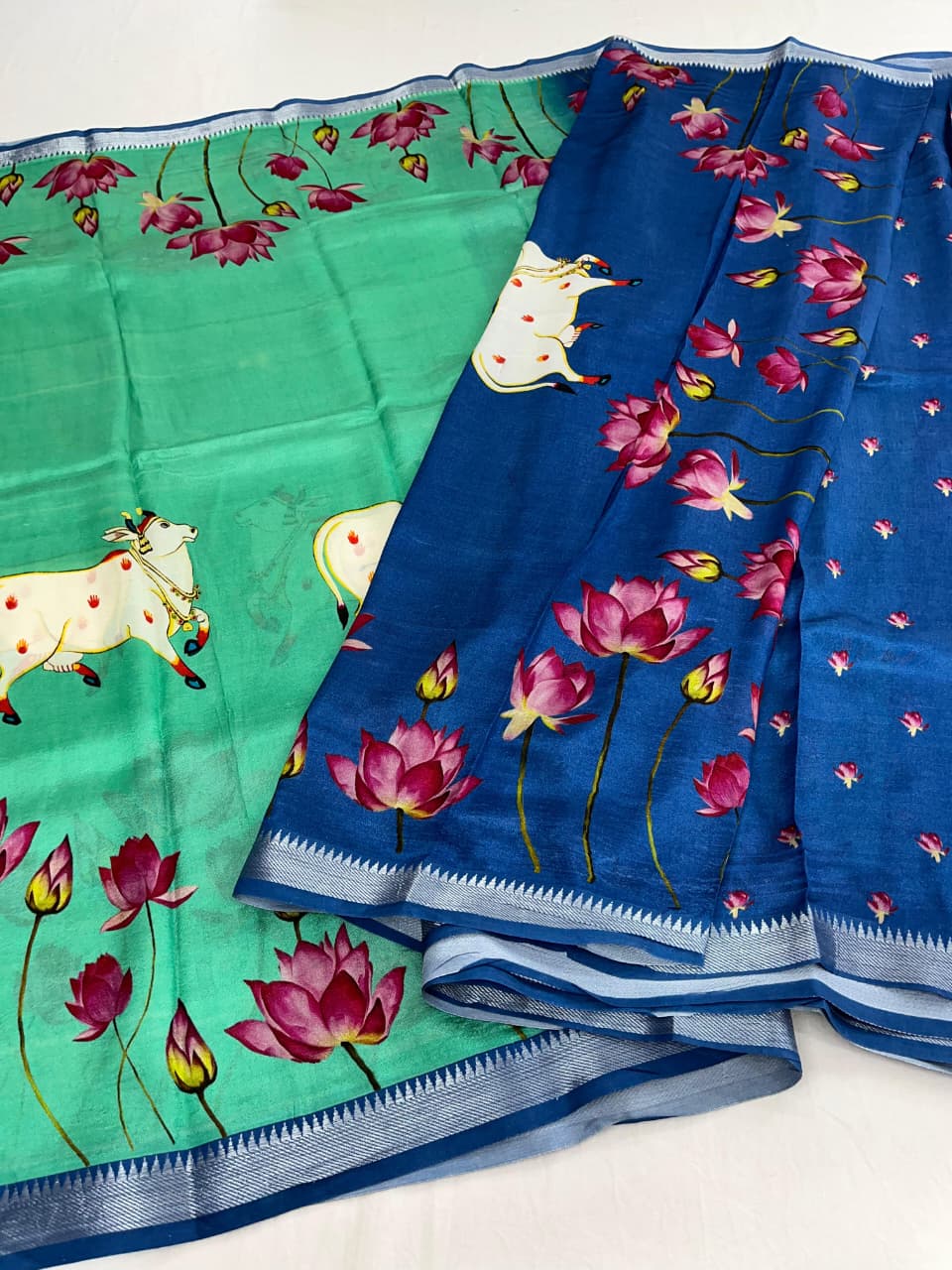 Mangalagiri Pattu Pure Digital Printing Sarees