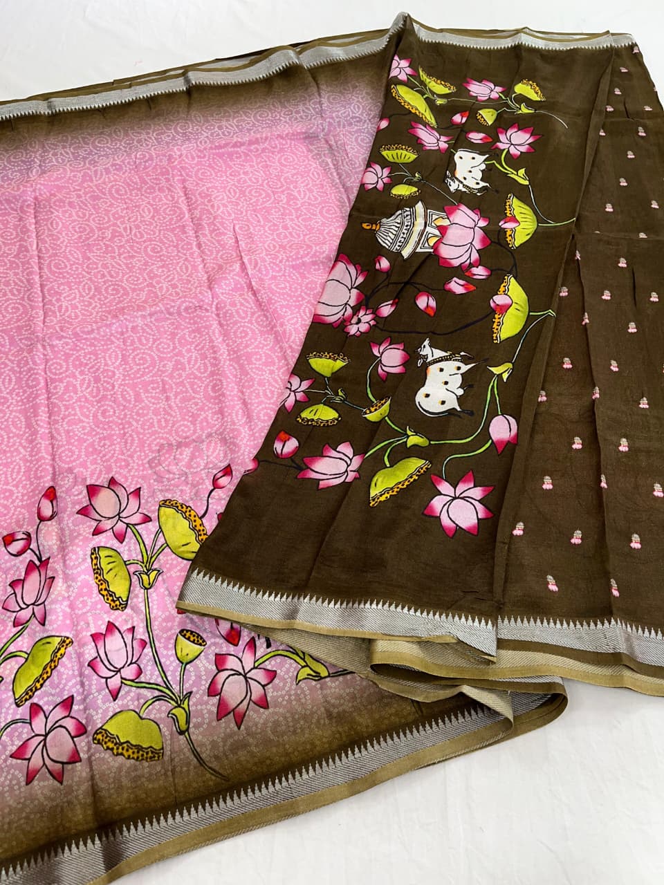 Mangalagiri Pattu Pure Digital Printing Sarees