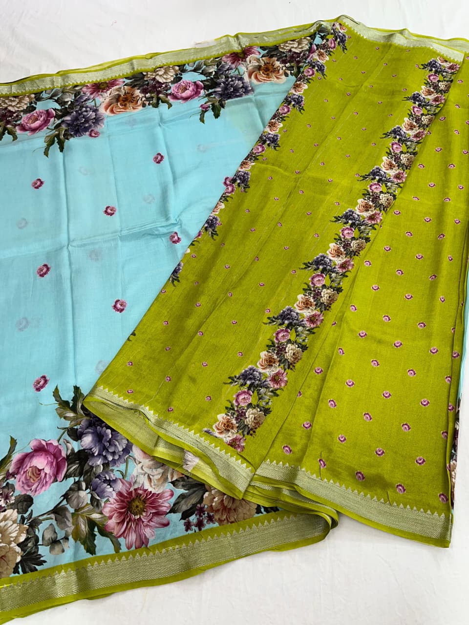 Mangalagiri Pattu Pure Digital Printing Sarees