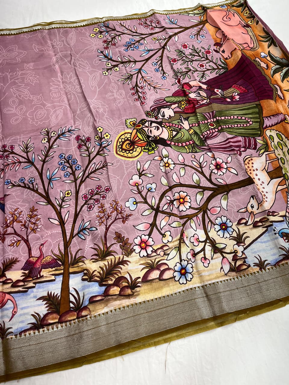 Mangalagiri Pattu Pure Digital Printing Sarees