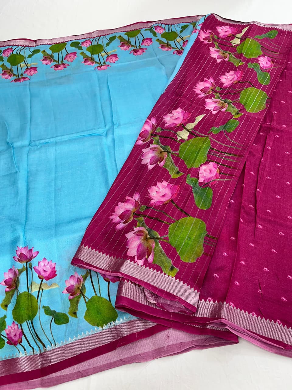 Mangalagiri Pattu Pure Digital Printing Sarees