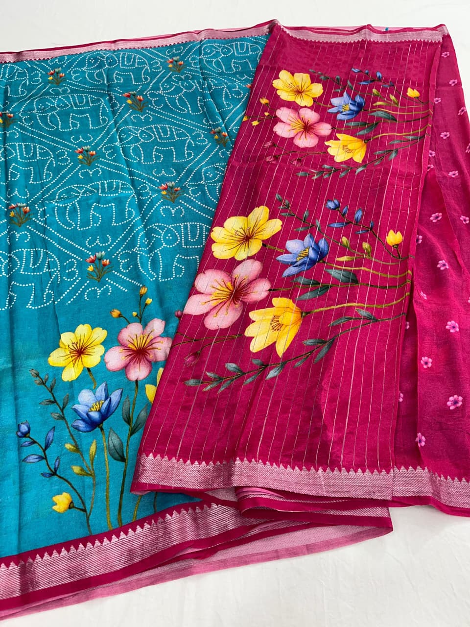 Mangalagiri Pattu Pure Digital Printing Sarees