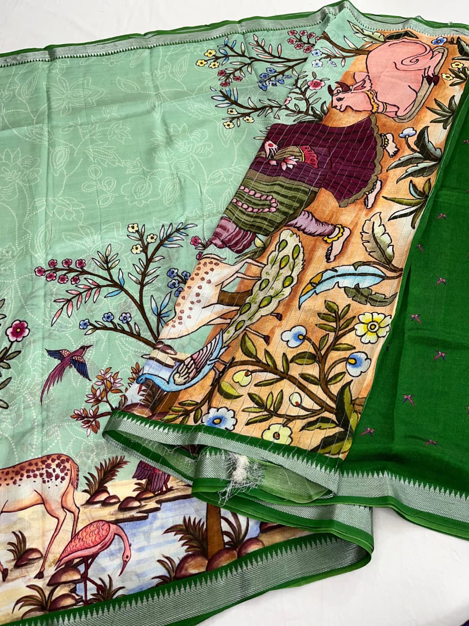 Mangalagiri Pattu Pure Digital Printing Sarees