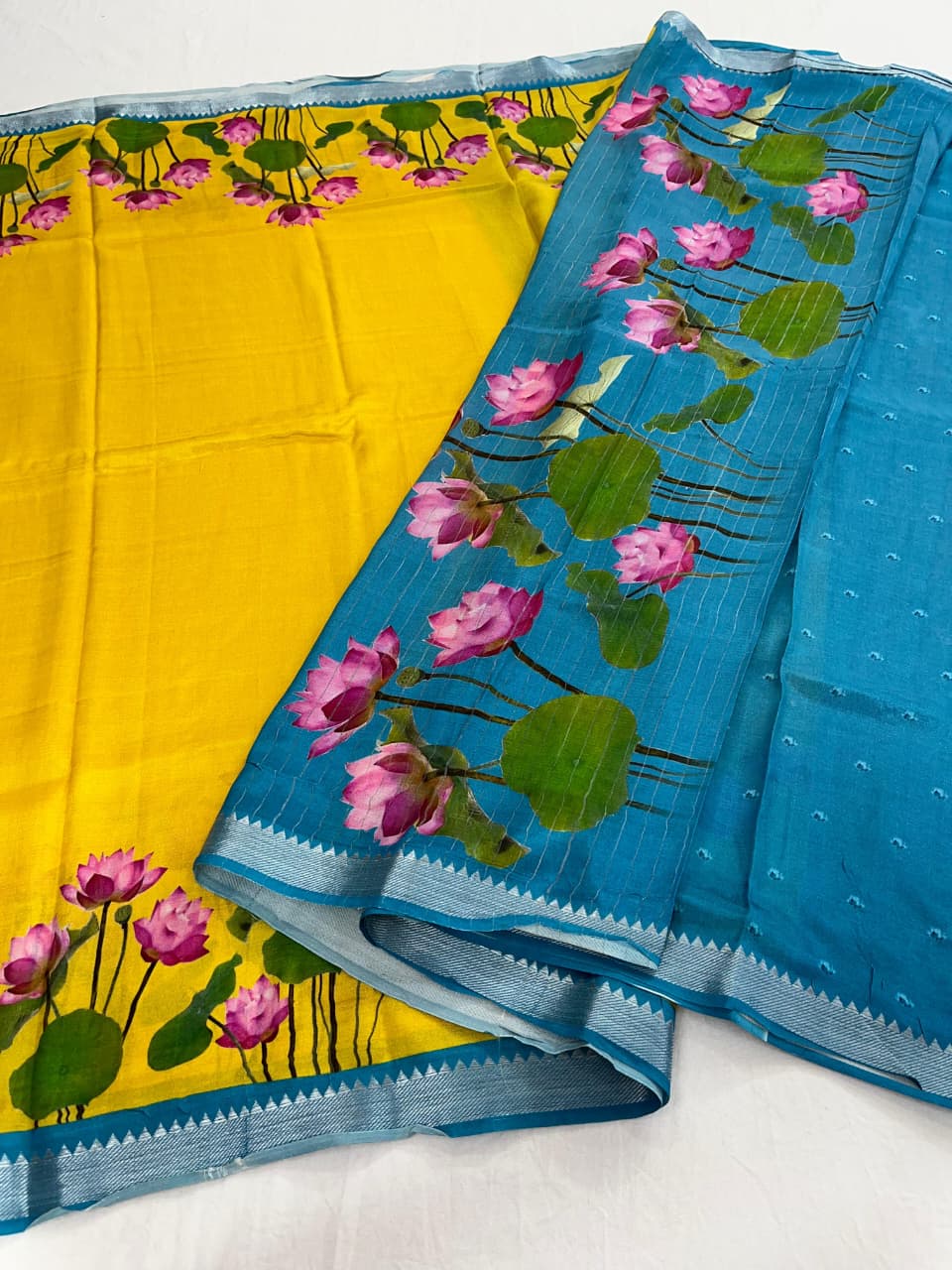 Mangalagiri Pattu Pure Digital Printing Sarees
