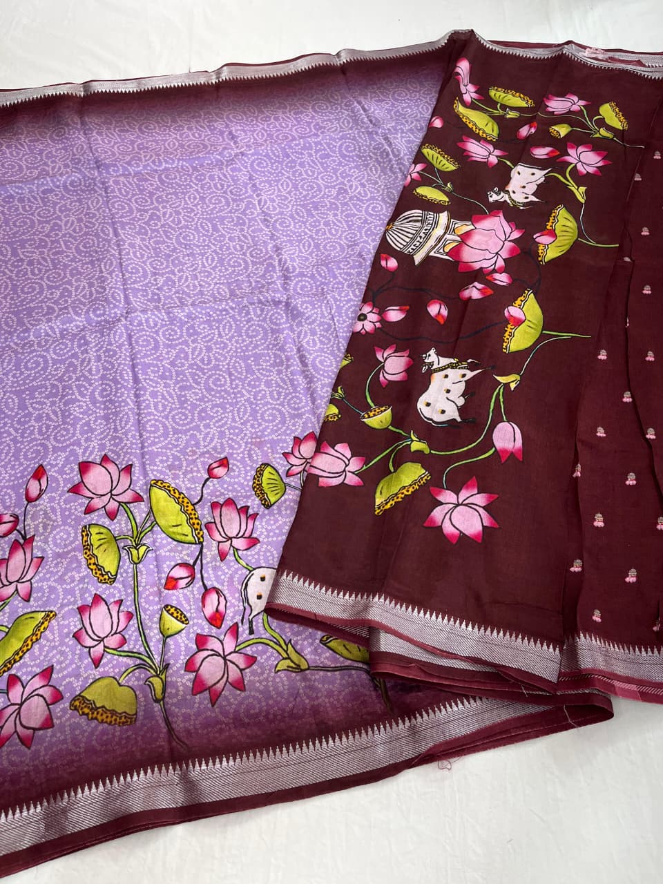 Mangalagiri Pattu Pure Digital Printing Sarees
