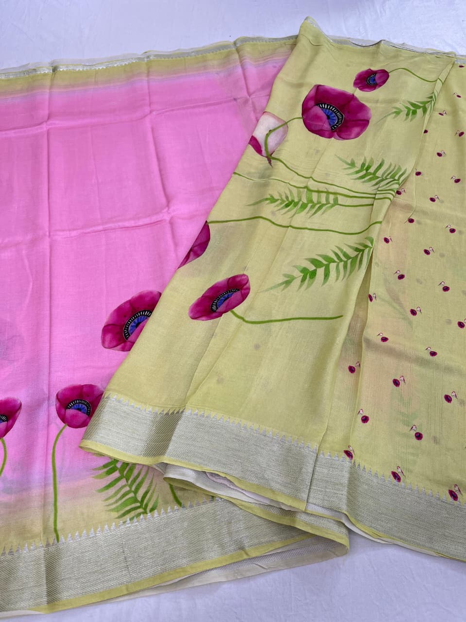 Mangalagiri Pattu Pure Digital Printing Sarees
