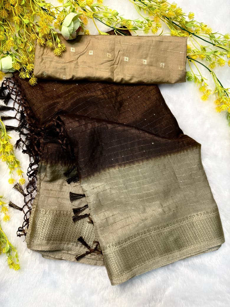 Dola silk sequence Saree