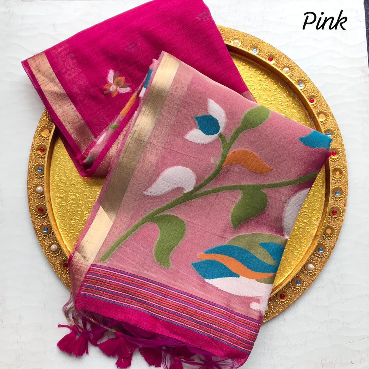 Muslin linen jamdani Sarees