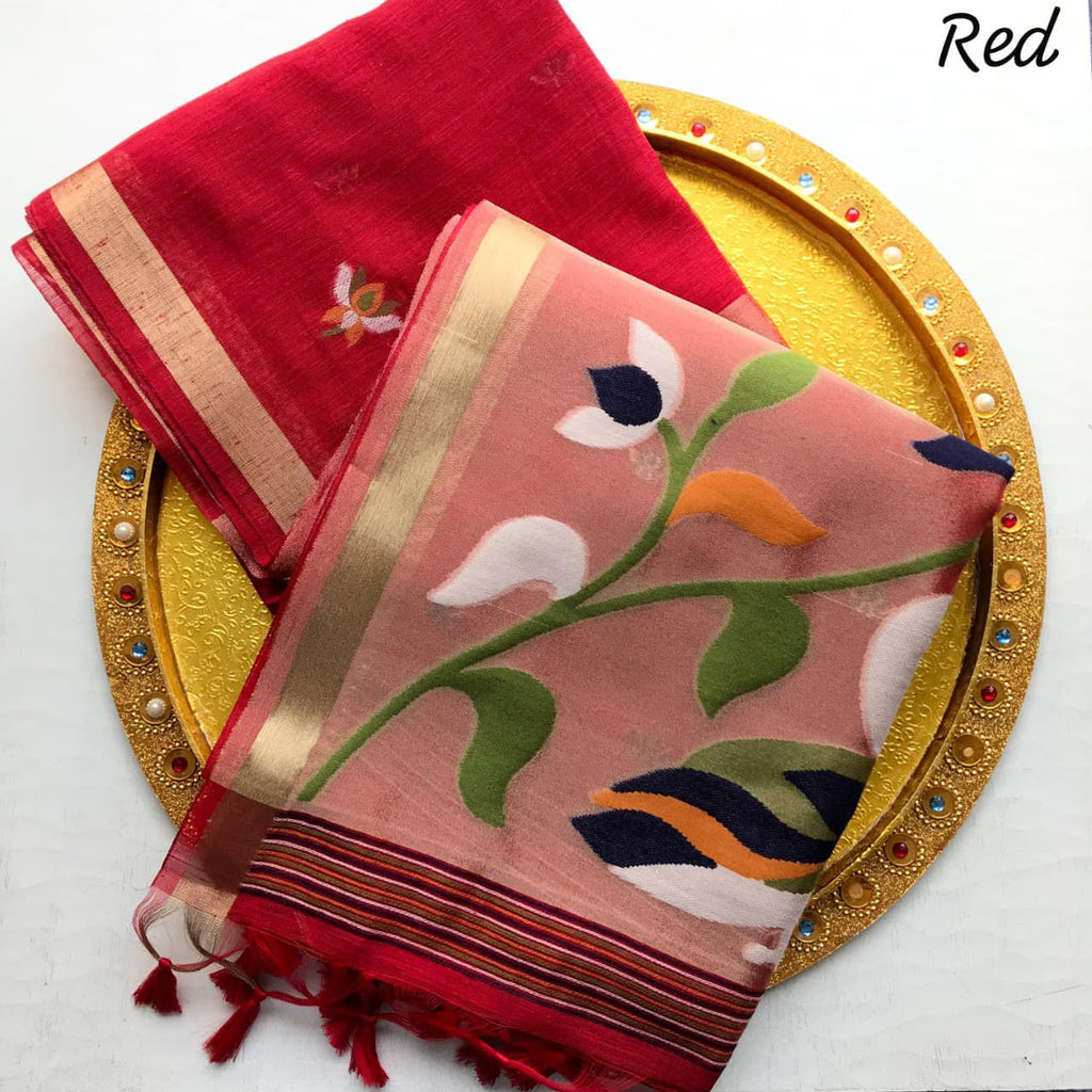 Muslin linen jamdani Sarees