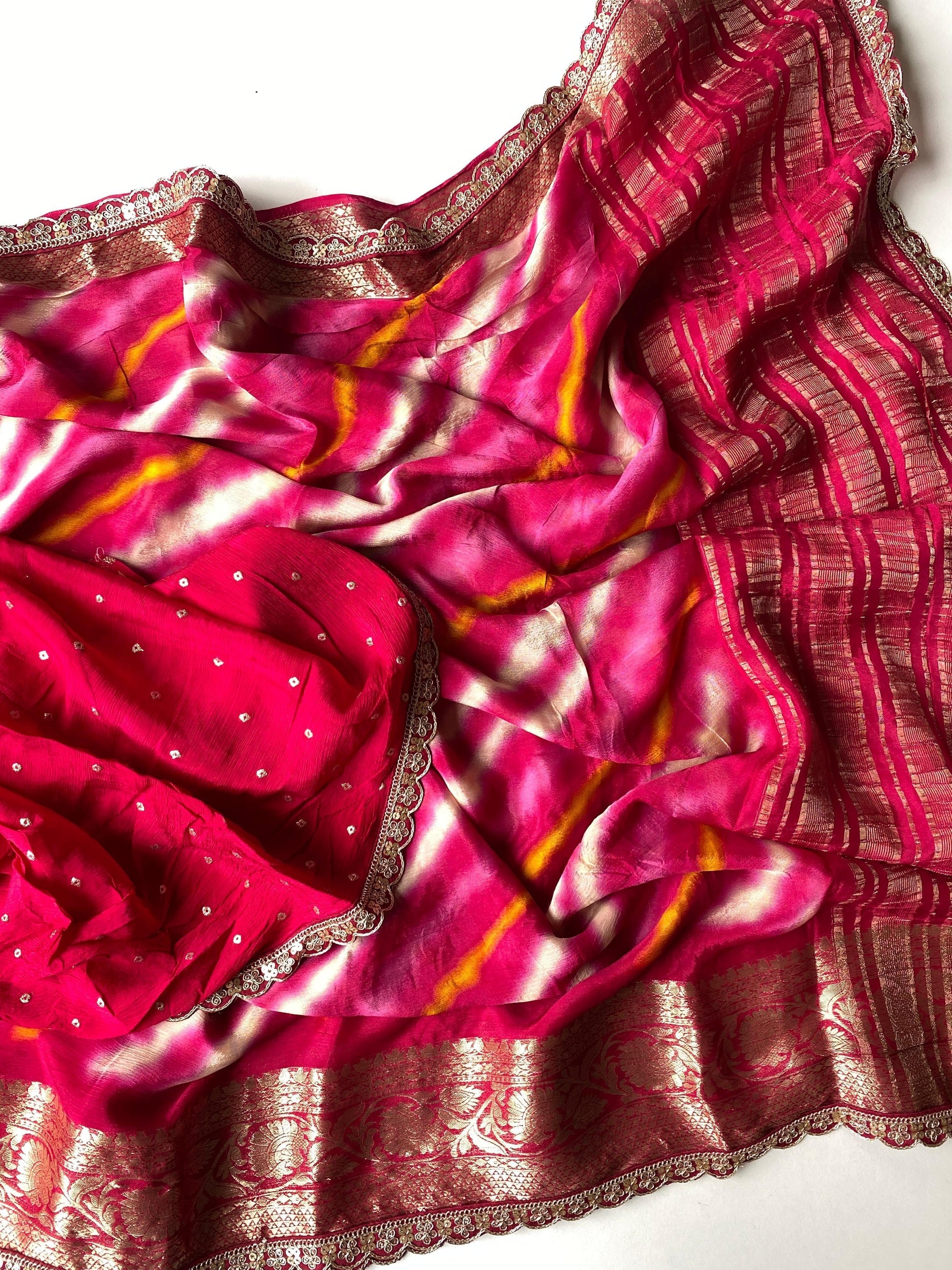 Pure Chinon Chiffon Sarees