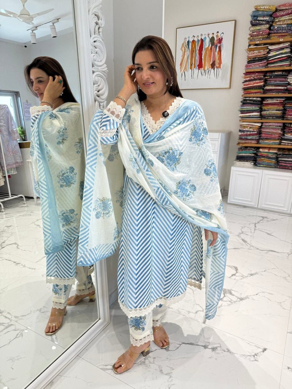 Pure Jaipuri cotton readymade suit