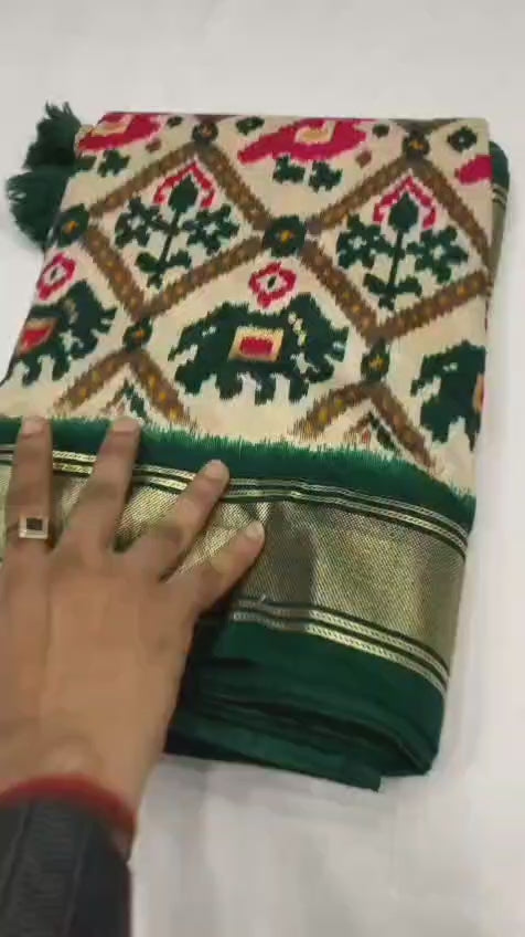 Moonga Crape Patola Silk Sarees