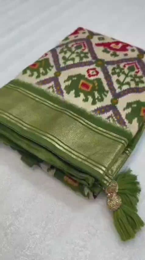Moonga Crape Patola Silk Sarees