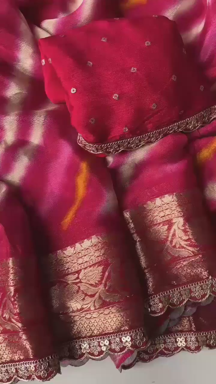 Pure Chinon Chiffon Sarees