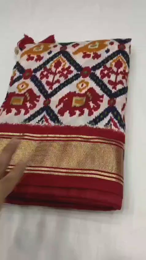 Moonga Crape Patola Silk Sarees