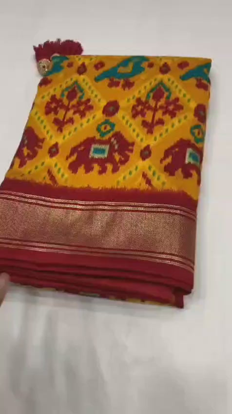 Moonga Crape Patola Silk Sarees
