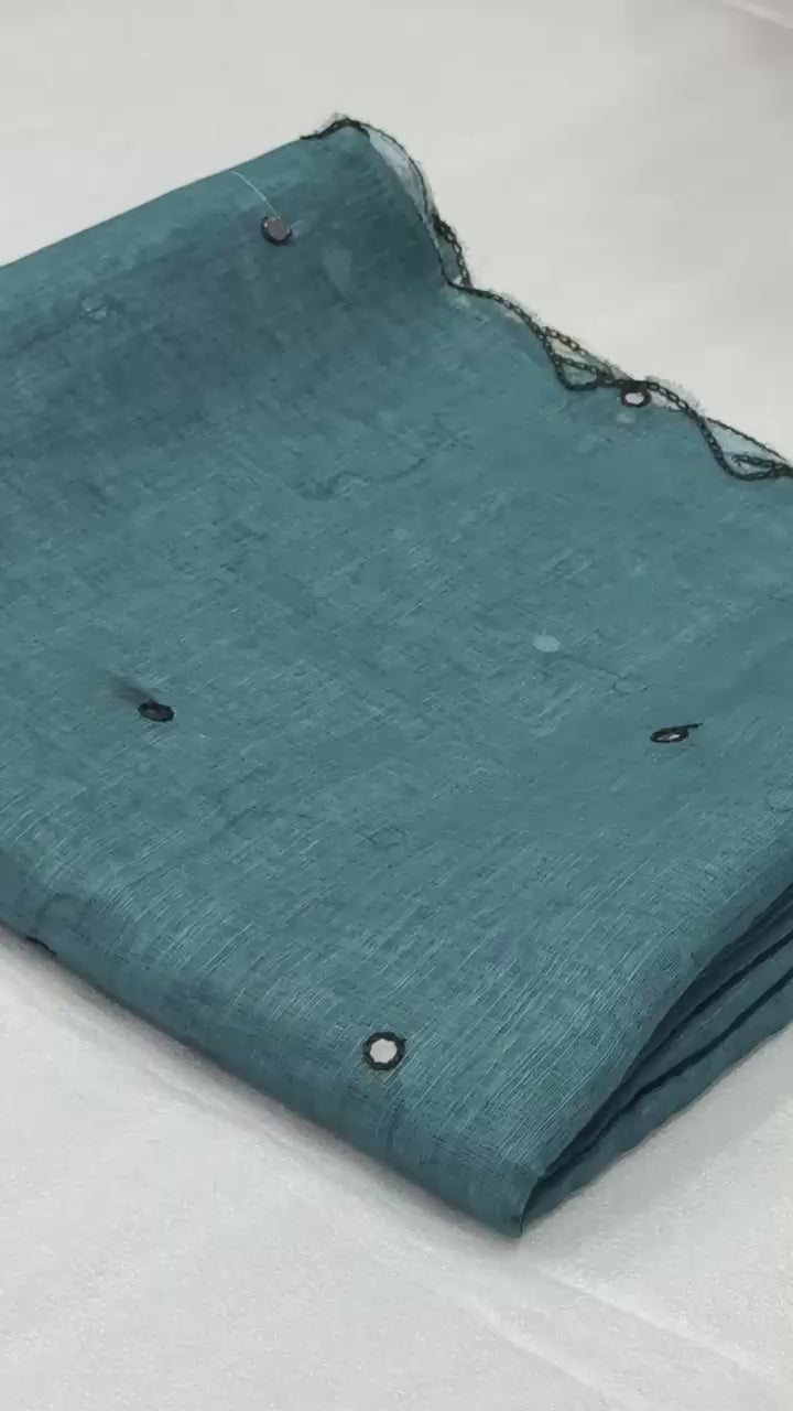 Soft linen Sarees